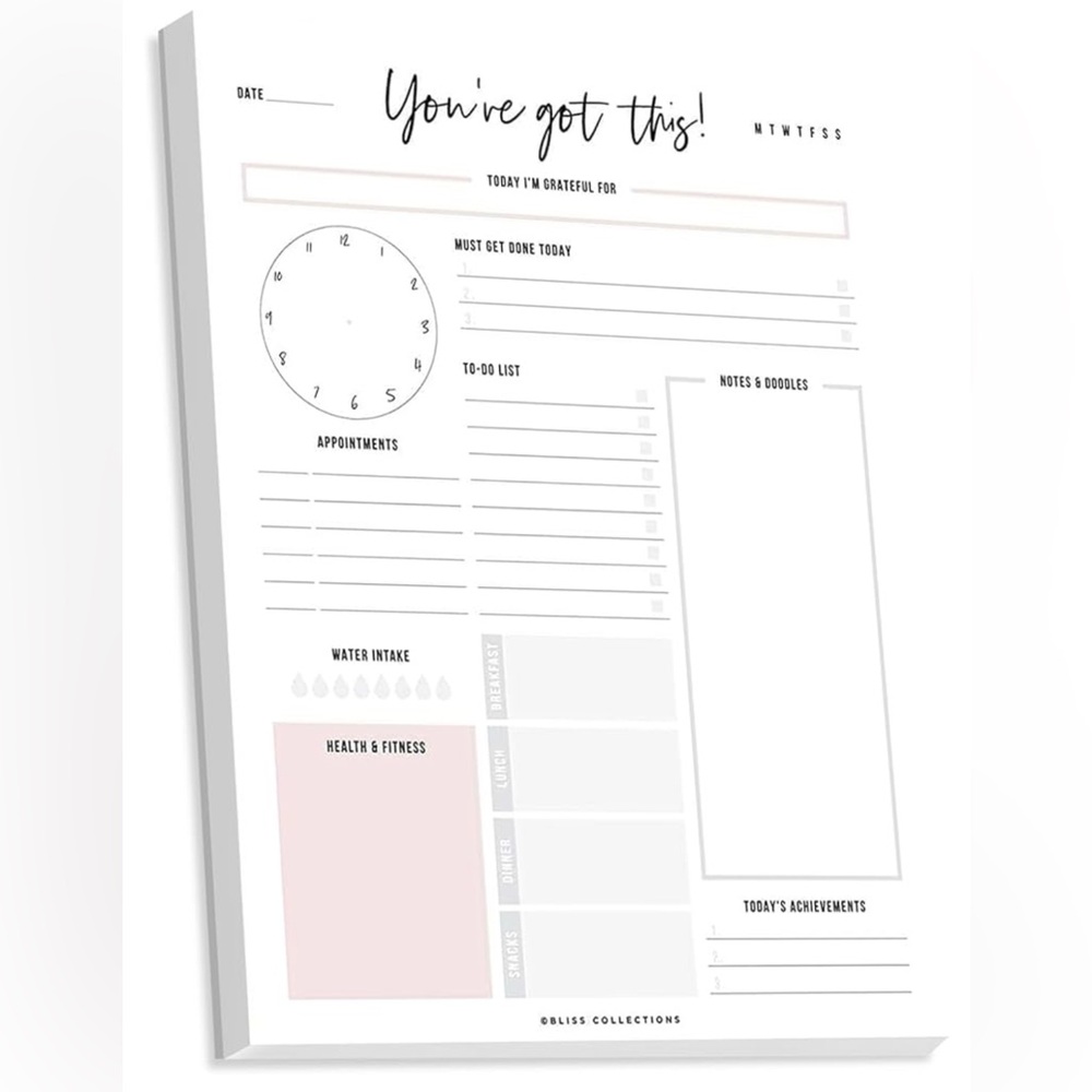 5/$25 Bliss Collection Daily Planner NWT